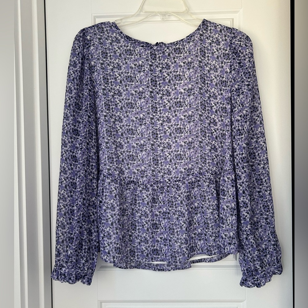 LOFT Lavender Floral Blouse